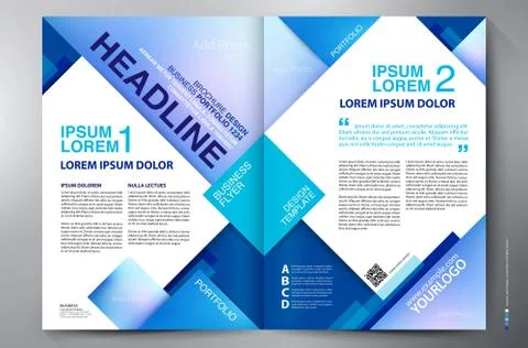 Brochure design two pages a4 vector template Stock Illustration