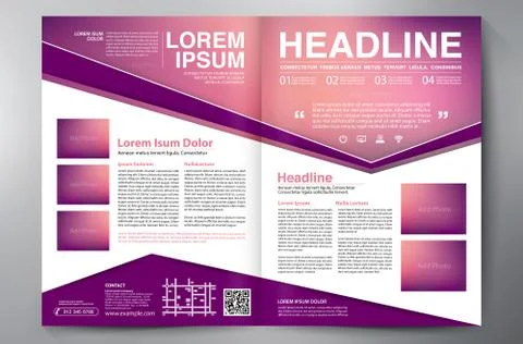 Brochure design two pages a4 template. Stock Illustration