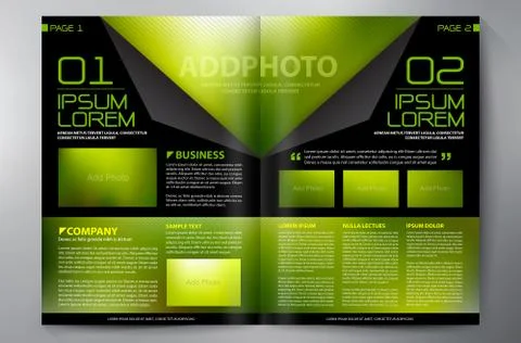 Brochure design two pages a4 template Stock Illustration