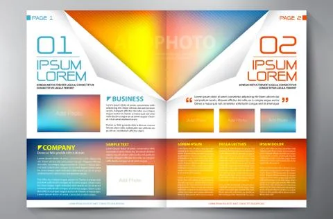 Brochure design two pages a4 template Stock Illustration