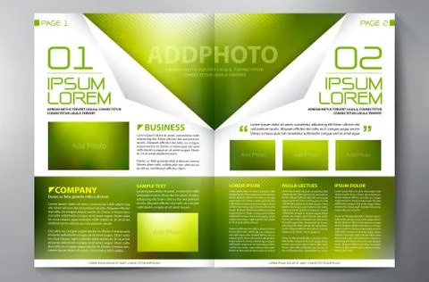 Brochure design two pages a4 template Stock Illustration