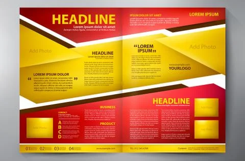 Brochure design two pages a4 template. Stock Illustration