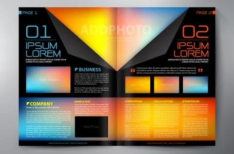 Brochure design two pages a4 template Stock Illustration