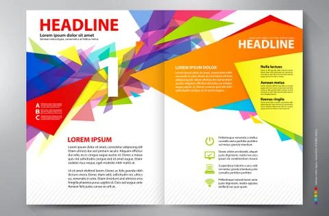Brochure design two pages a4 vector template Stock Illustration