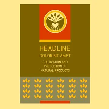 Brochure Flyer design vector template in A4 size. Crop. Agriculture Stock Illustration