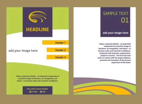 Brochure Flyer design vector template in A4 size. The logo with the image field 스톡 일러스트