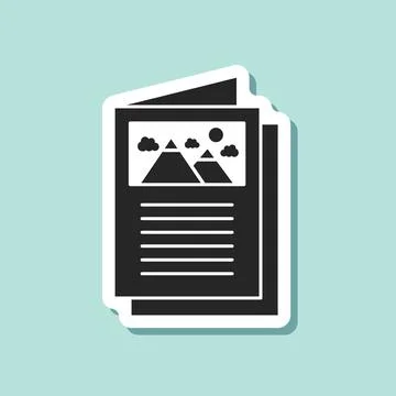 Brochure flyer sticker icon in flat style. Booklet vector illustration on i.. Stock Illustration