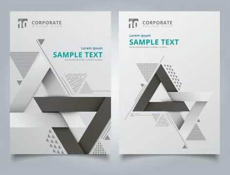 Brochure geometric composition forms modern background with decorative triang Stock Illustration