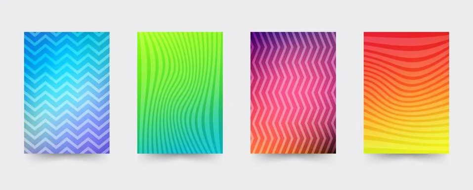 Brochure gradient cover template set Stock Illustration