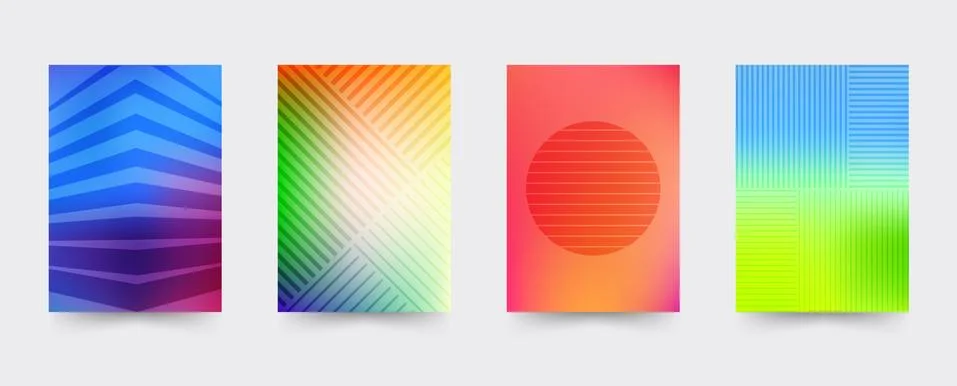 Brochure gradient cover template set Stock Illustration