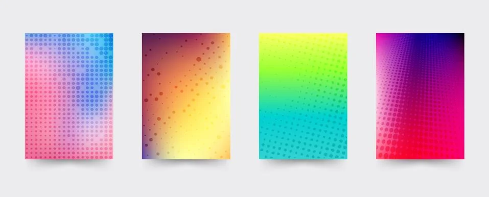 Brochure gradient cover template set Stock Illustration