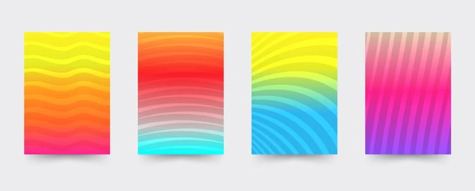 Brochure gradient cover template set Stock Illustration