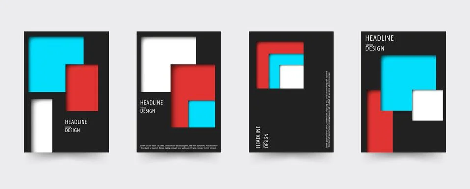 Brochure gradient cover template set Stock Illustration