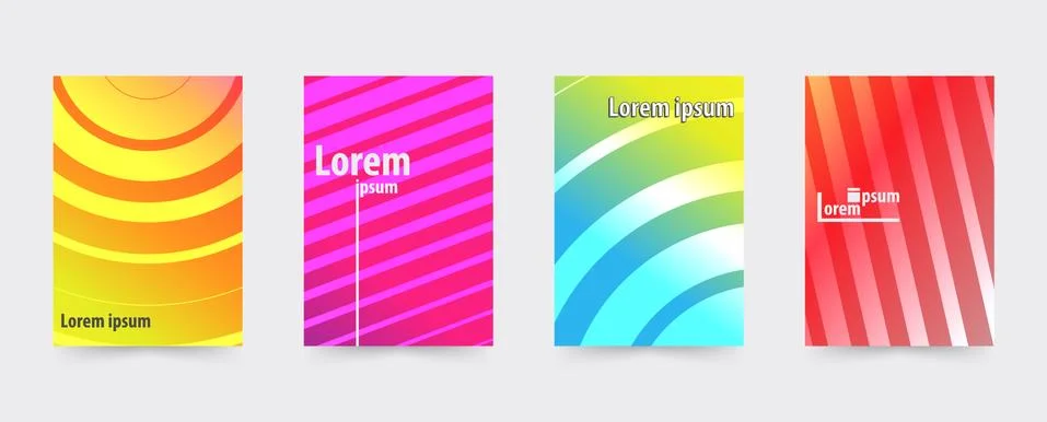 Brochure gradient cover template set Stock Illustration