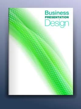 Brochure Green Cover Template Vector Design for Business Presentation with Ab Stock Illustration