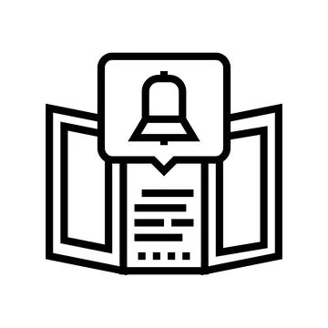 Brochure with important information line icon vector illustration Stock Illustration