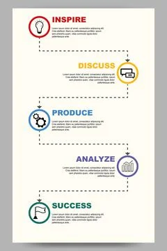 Brochure Infographic template with five steps graph 스톡 일러스트