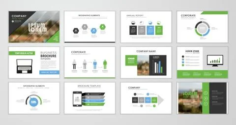 Brochure layout design template set Stock Illustration