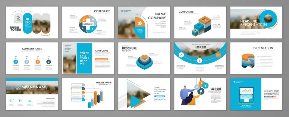 Brochure layout design template set Stock Illustration
