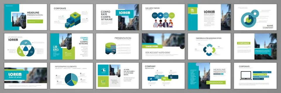 Brochure layout design template set Stock Illustration
