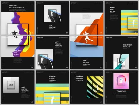 Brochure layout of square covers design templates for square flyer leaflet Stock Illustration