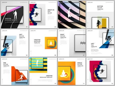 Brochure layout of square covers design templates for square flyer leaflet Stock Illustration