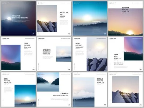 Brochure layout of square covers templates for square flyer leaflet, brochure Stock Illustration