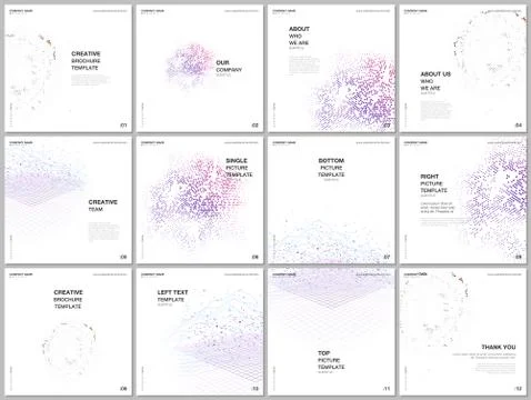 Brochure layout of square format covers design templates for square flyer Stock Illustration