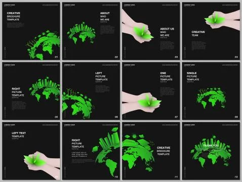 Brochure layout of square format covers design templates for square flyer Stock Illustration
