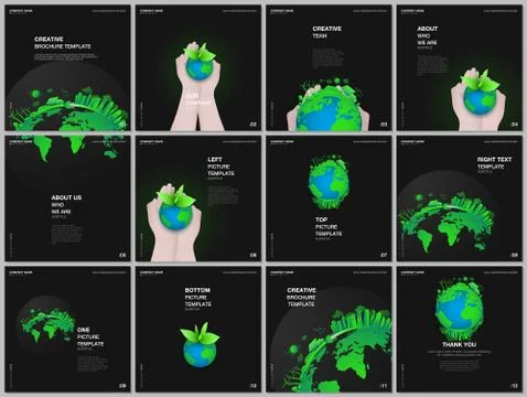Brochure layout of square format covers design templates for square flyer Stock Illustration