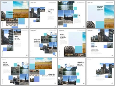 Brochure layout of square format covers design templates for square flyer Stock Illustration