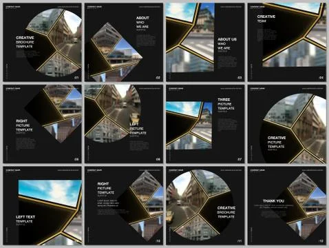 Brochure layout of square format covers design templates for square flyer Stock Illustration