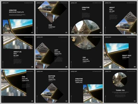 Brochure layout of square format covers design templates for square flyer Stock Illustration