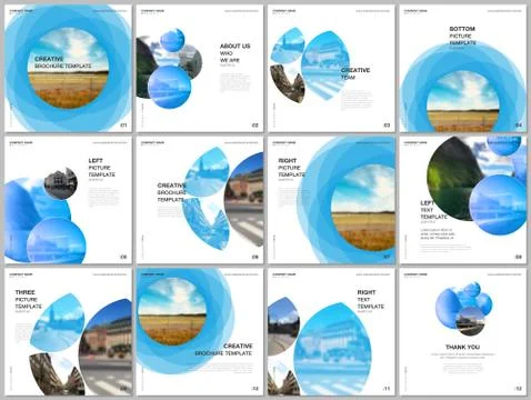 Brochure layout of square format covers design templates for square flyer Stock Illustration
