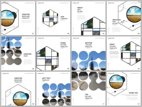 Brochure layout of square format covers templates for square flyer leaflet Stock Illustration