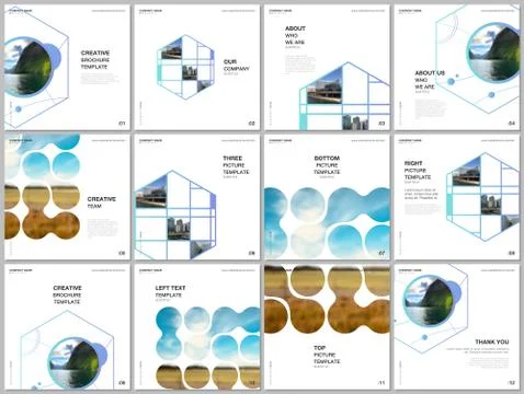 Brochure layout of square format covers templates for square flyer leaflet Illustrazione stock