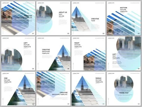 Brochure layout of square format covers design templates for square flyer Stock Illustration
