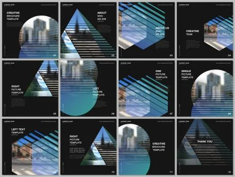 Brochure layout of square format covers design templates for square flyer Stock Illustration