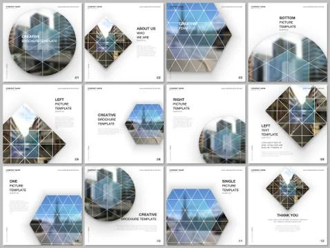 Brochure layout of square format covers design templates for square flyer Stock Illustration