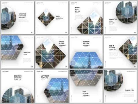 Brochure layout of square format covers design templates for square flyer Stock Illustration