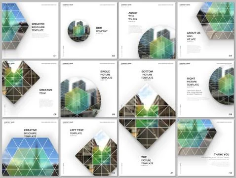 Brochure layout of square format covers design templates for square flyer Stock Illustration