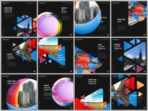 Brochure layout of square format covers design templates for square flyer Stock Illustration