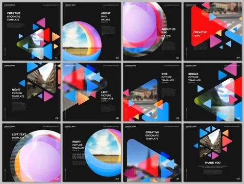 Brochure layout of square format covers design templates for square flyer Illustrazione stock