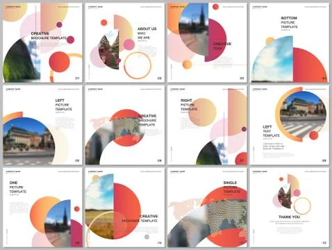 Brochure layout of square format covers design templates for square flyer Stock Illustration