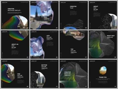 Brochure layout of square format covers design templates for square flyer Stock Illustration