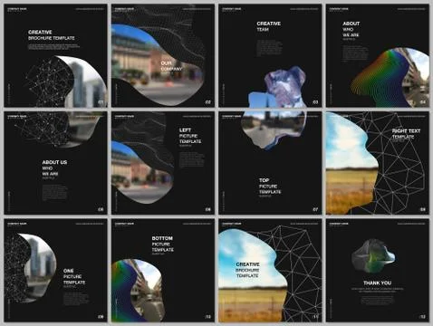 Brochure layout of square format covers design templates for square flyer Stock Illustration