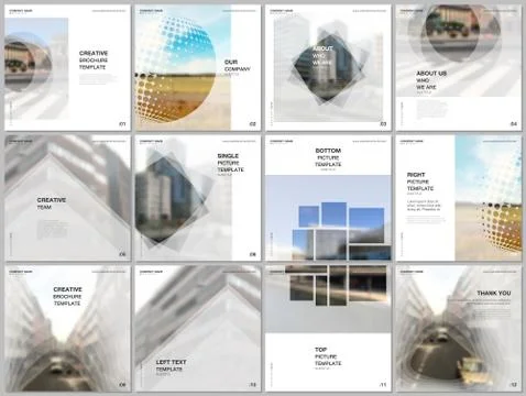 Brochure layout of square format covers design templates for square flyer Stock Illustration
