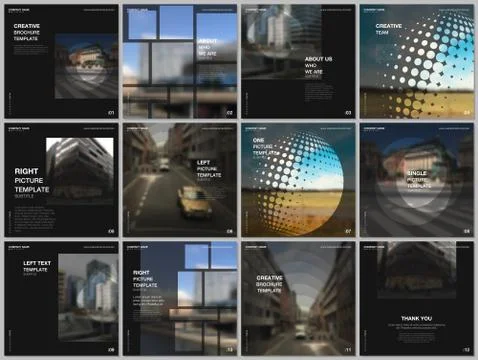 Brochure layout of square format covers design templates for square flyer Stock Illustration