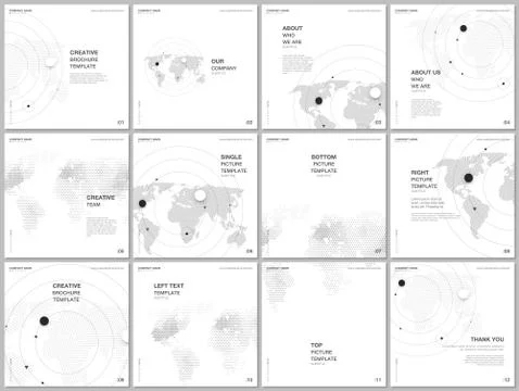Brochure layout of square format covers design templates for square flyer Stock Illustration