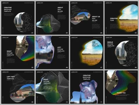 Brochure layout of square format covers design templates for square flyer Stock Illustration